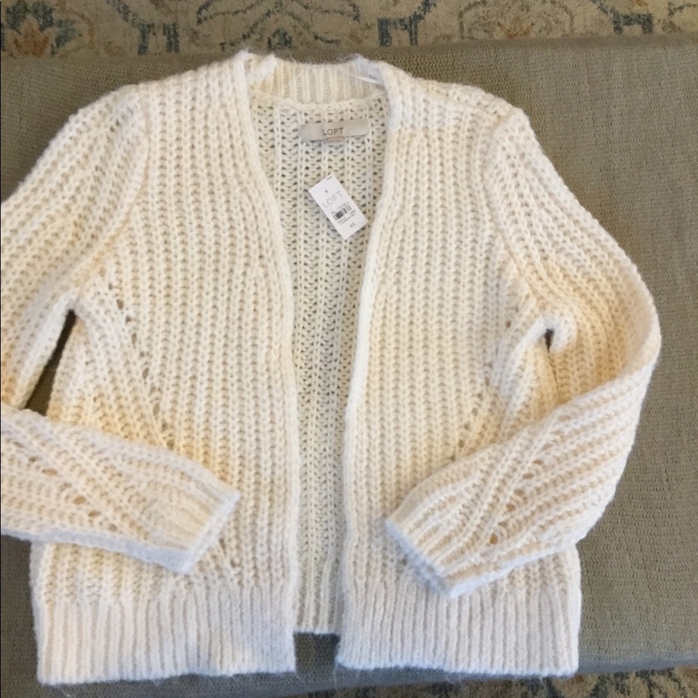 White Loft Sweater Cardigan